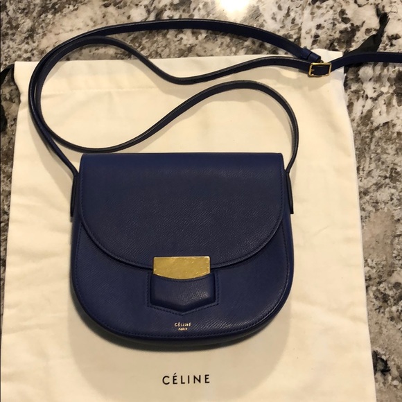 SALE Beautiful Celine Royal Blue TrotteurCrossbody - Picture 1 of 13